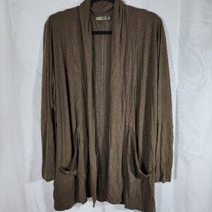 Prana Open Front Olive Green Slouchy Cardigan (Size L)
